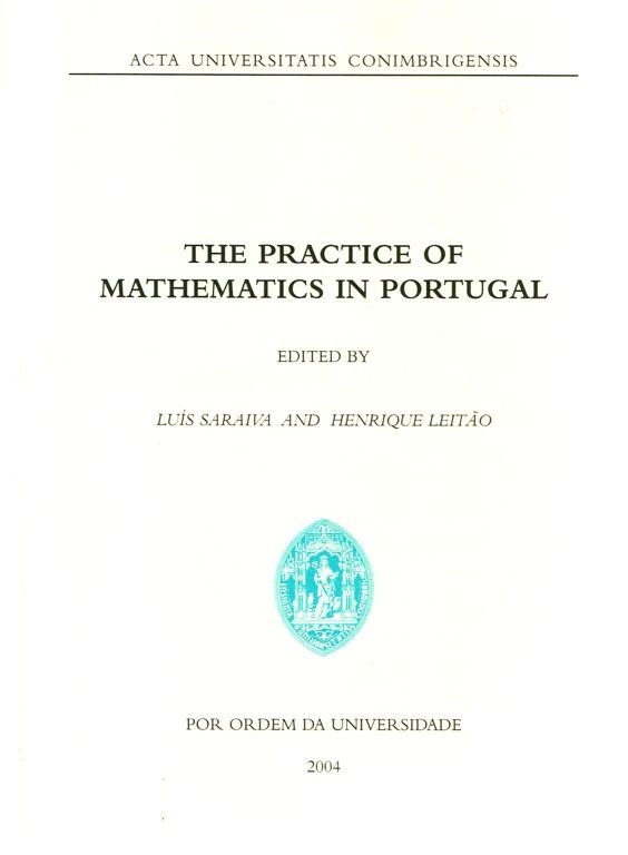 The Practice of Mathematics in Portugal, Capa