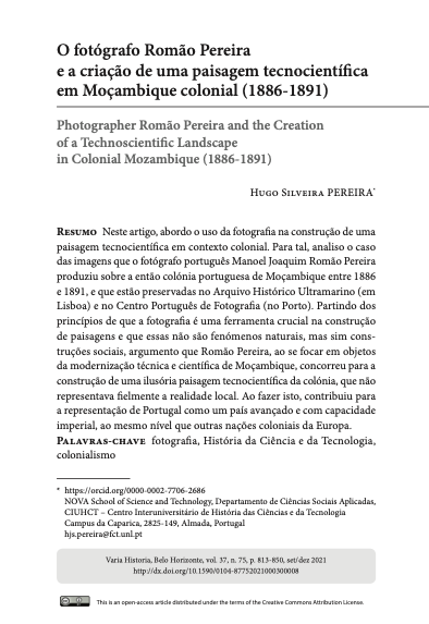 O fotógrafo Romão Pereira e a criação de uma paisagem tecnocientífica em Moçambique colonial (1886-1891), Capa