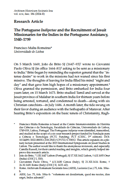 The Portuguese Indipetae and the Recruitment of Jesuit Missionaries for the Indies in the Portuguese Assistancy, 1540–1759, Capa