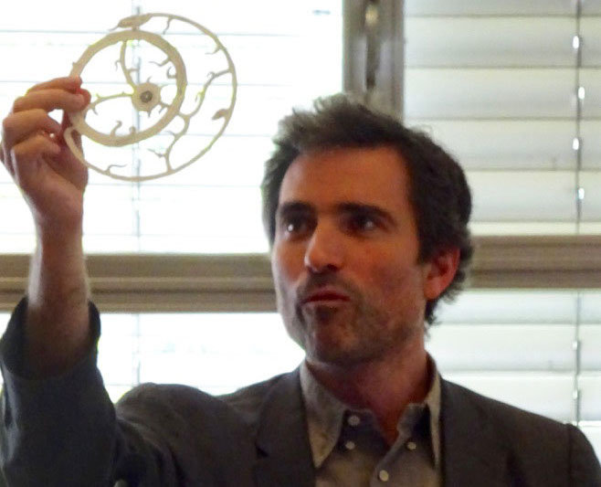 Dr. Samuel Gessner explaining the structure of an astrolabe