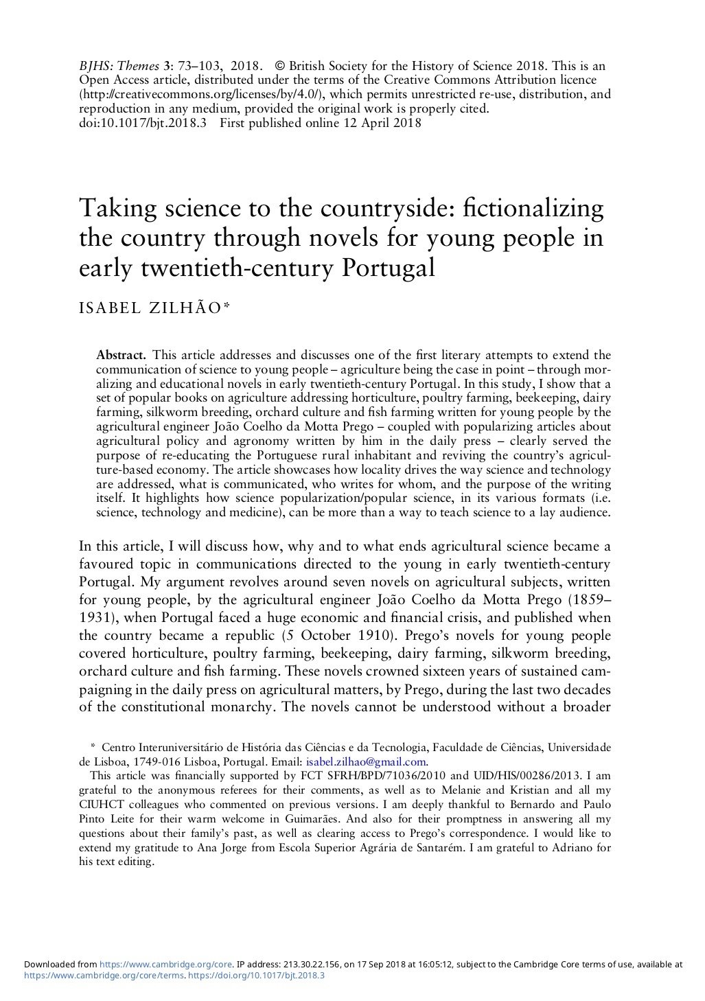Taking science to the countryside: fictionalizing the country through novels for young people in early twentieth-century Portugal, Capa